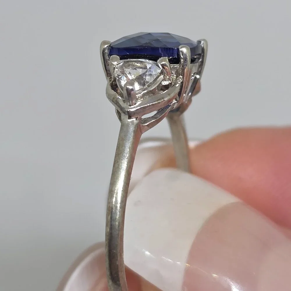 EMA Sterling Silver blue solitaire